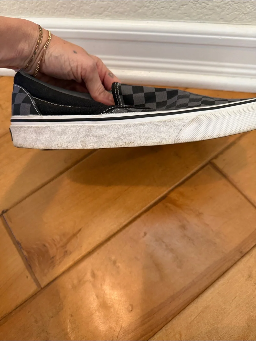 Vans Checkerboard Slip-On in Black and Gray